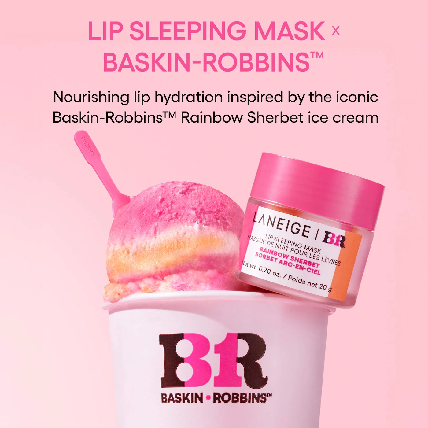 Laneige Lip Sleeping Mask in Baskin Robbins Rainbow Sherbert