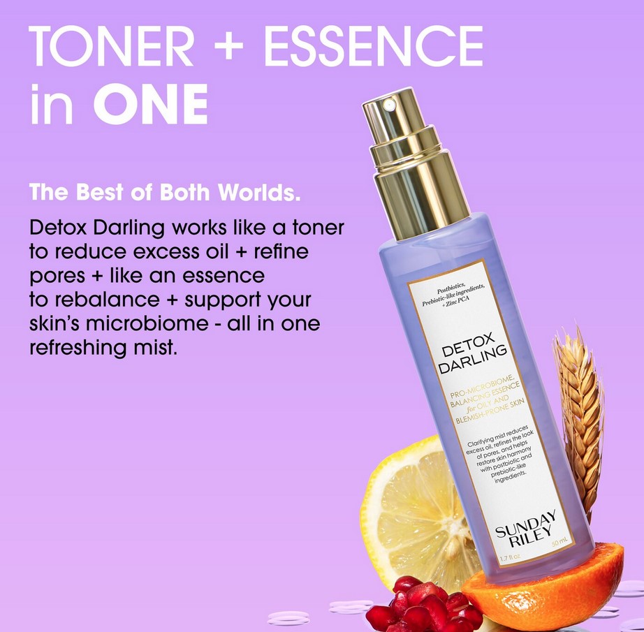 Sunday Riley Detox Darling Balancing Essence Mist for Oily and Blemish-prone Skin