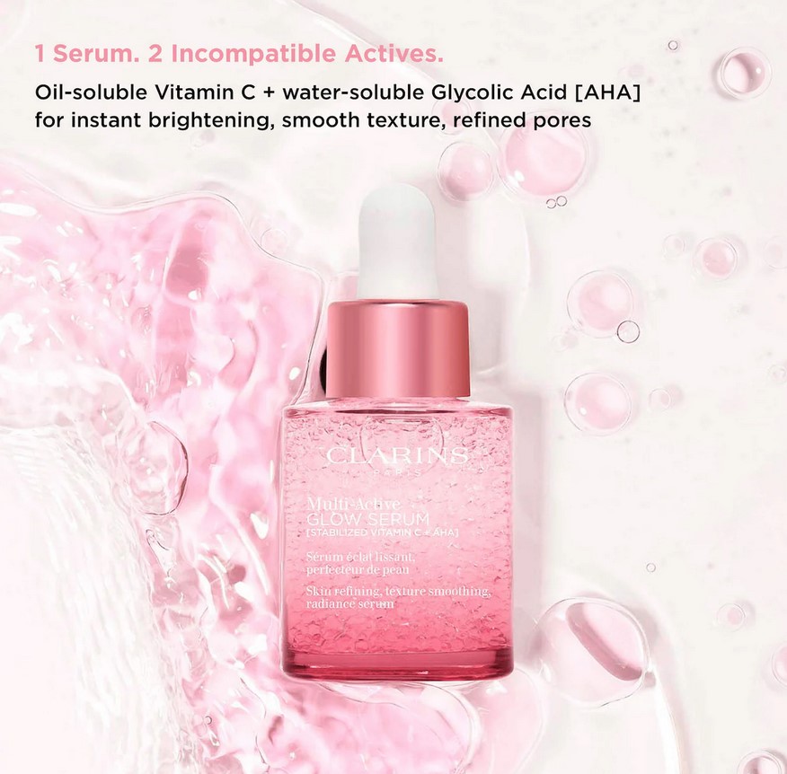 Clarins Multi-Active Brightening Glow Serum with Vitamin C + AHA Clarins Multi-Active Brightening Glow Serum with Vitamin C + AHA