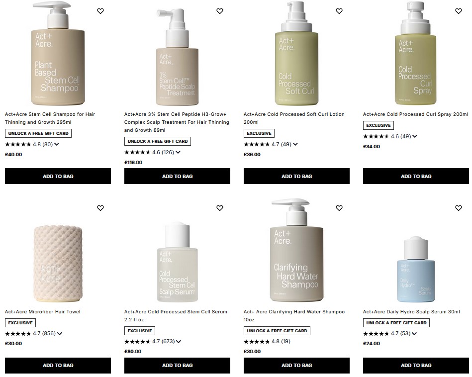 20% off Act+Acre at Cult Beauty 20% off Act+Acre at Cult Beauty