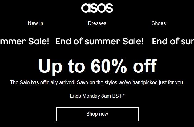 Up to 60% off: end of summer Sale at ASOS Up to 60% off: end of summer Sale at ASOS