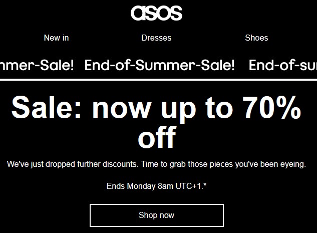 Up to 70% off sale at ASOS Up to 70% off sale at ASOS