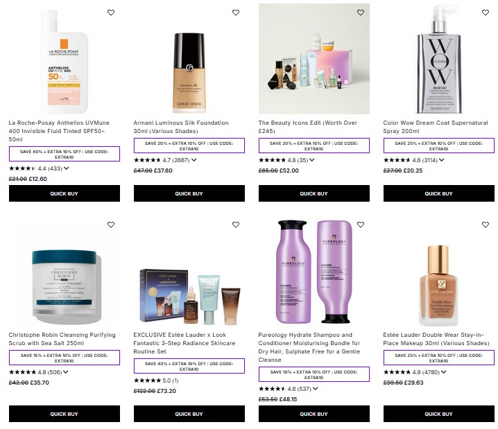 Up to 40% off sale at Lookfantastic Up to 40% off sale at Lookfantastic