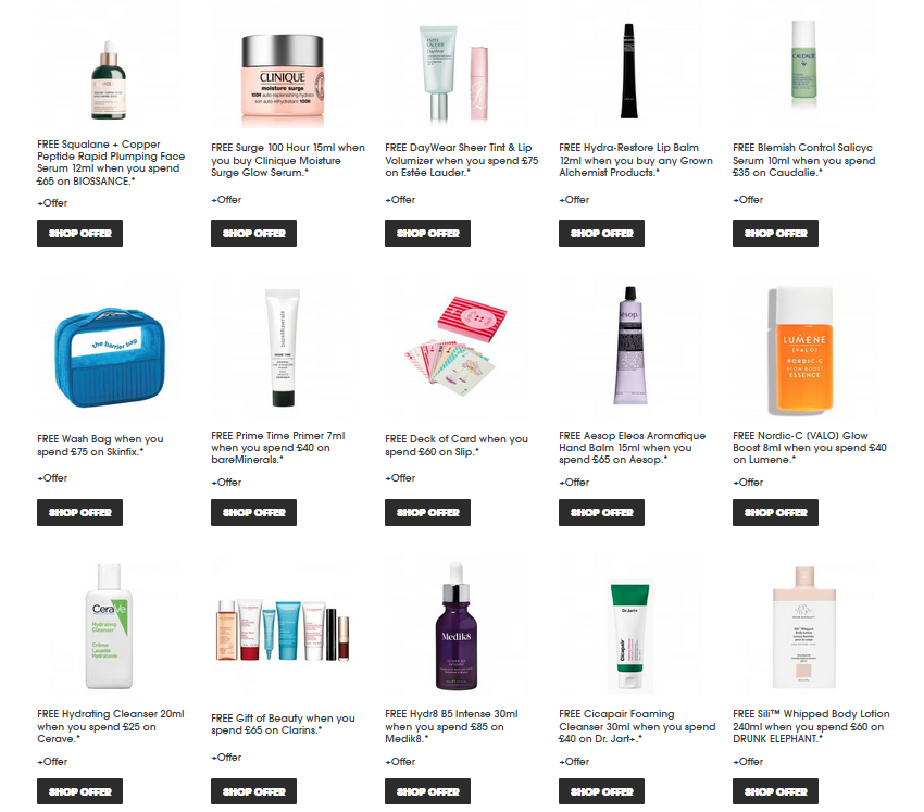 Gift with purchase offers at Sephora UK Gift with purchase offers at Sephora UK