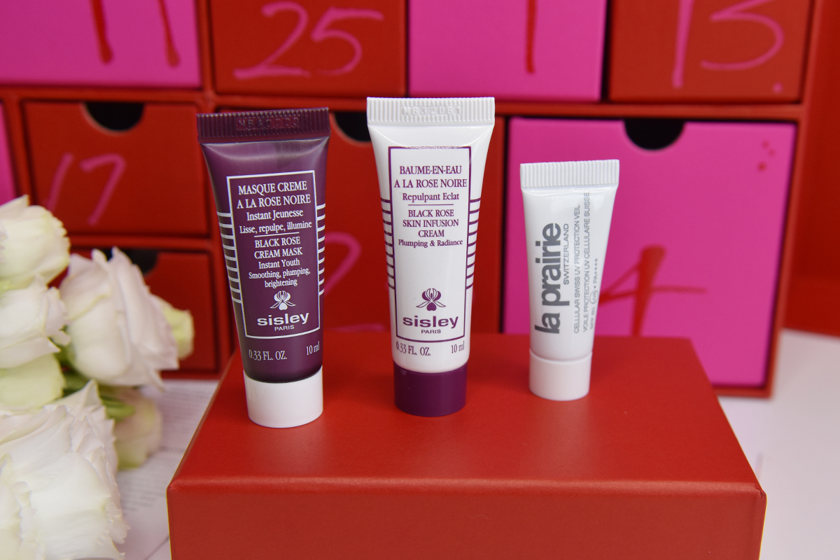 Sisley Paris Black Rose Mask, Sisley Paris Black Rose Cream, and La Prairie UV Veil SPF50 Sisley Paris Black Rose Mask, Sisley Paris Black Rose Cream, and La Prairie UV Veil SPF50