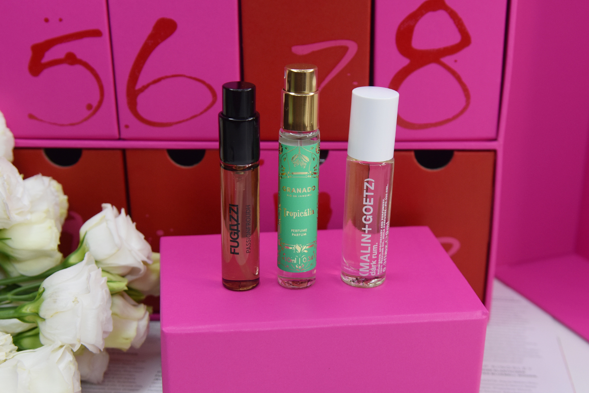 Fugazzi PASSIONFROUDH Extrait de Parfum, Malin + Goetz Dark Rum Perfume Oil, and Granado Tropicalia EDP Fugazzi PASSIONFROUDH Extrait de Parfum, Malin + Goetz Dark Rum Perfume Oil, and Granado Tropicalia EDP