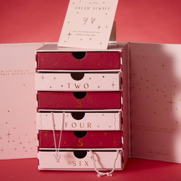 Joma Jewellery 6 Days Of Sparkle Advent Calendar in Silver Plating