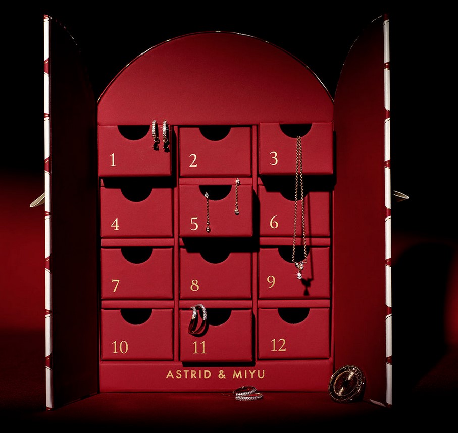 Astrid & Miyu 12 Day Advent Calendar in Gold/Silver