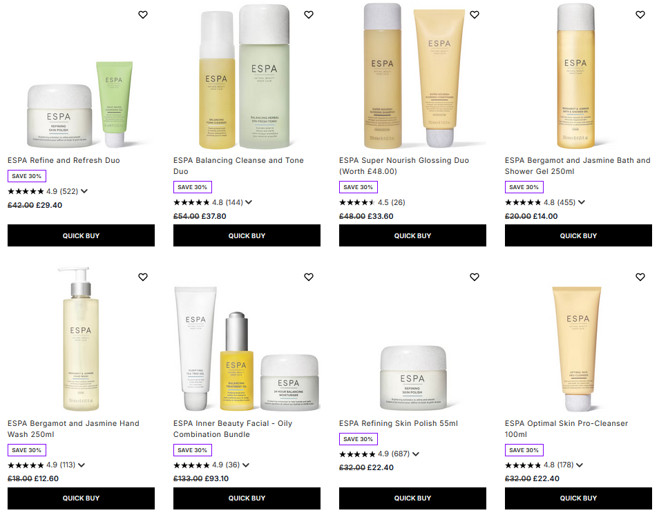 30% off ESPA at Lookfantastic 30% off ESPA at Lookfantastic