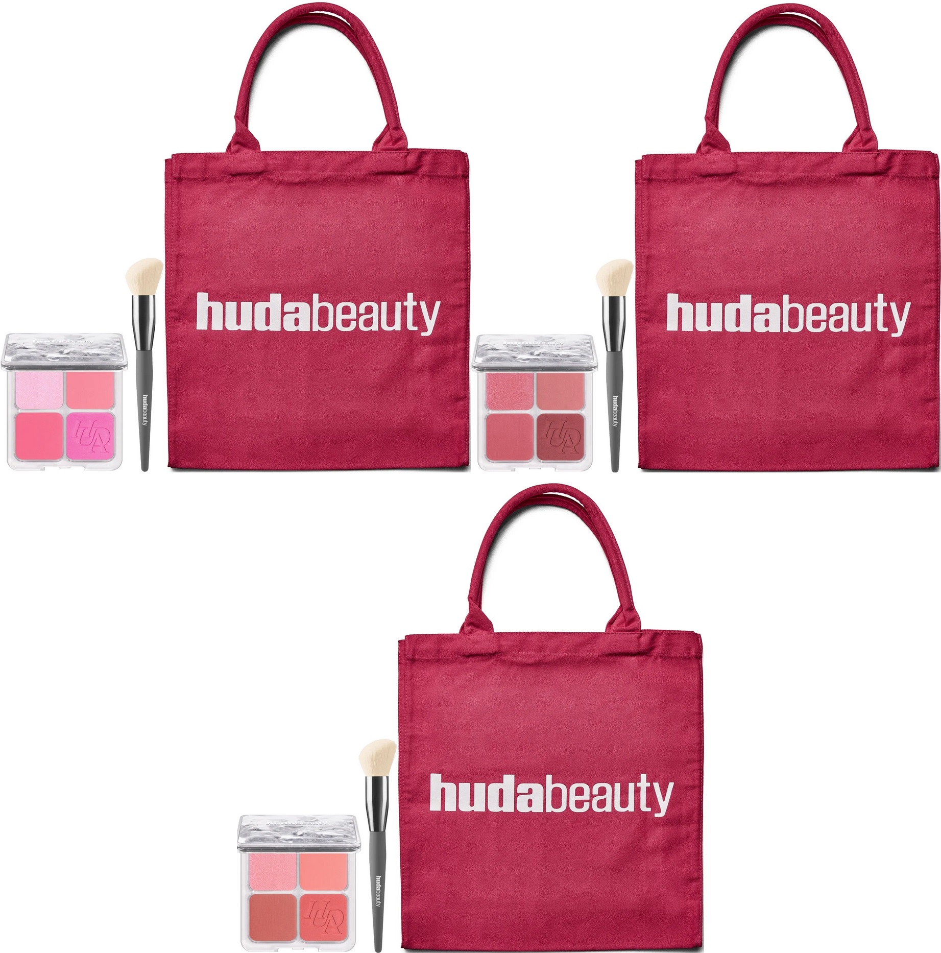 HUDA BEAUTY Blush Filter Palette, Diffusing Brush and Tote Bag set HUDA BEAUTY Blush Filter Palette, Diffusing Brush and Tote Bag set