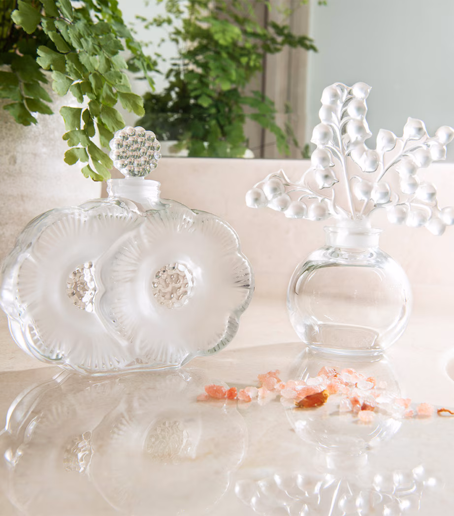 Lalique Crystal Deux Fleurs Perfume Bottle