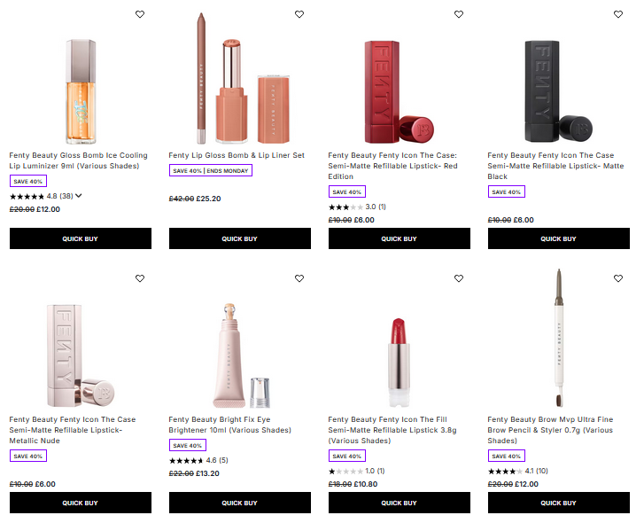 40% off Fenty Beauty at Lookfantastic 40% off Fenty Beauty at Lookfantastic