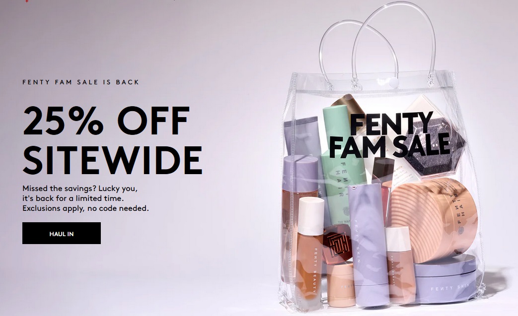 25% off sitewide at Fenty Beauty