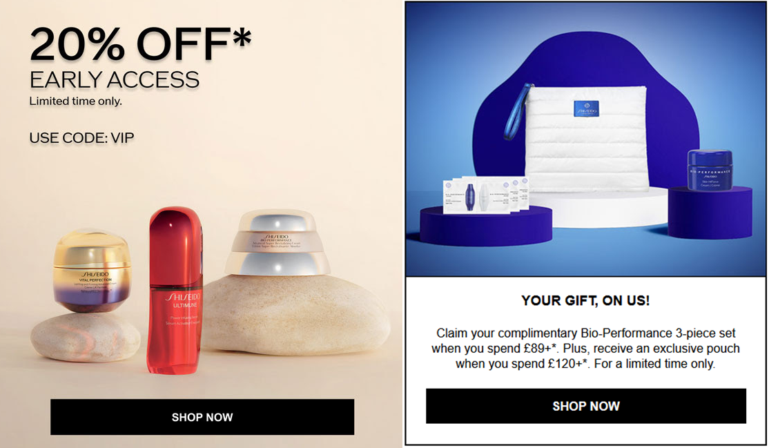 20% off selected at Shiseido 20% off selected at Shiseido