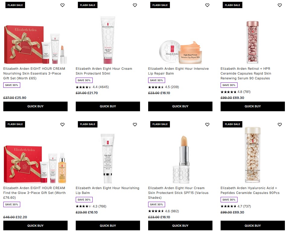 30% off Elizabeth Arden at Lookfantastic
