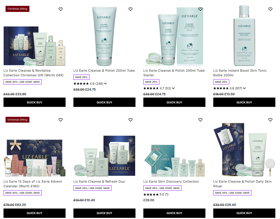 Up to 25% off Liz Earle at Lookfantastic