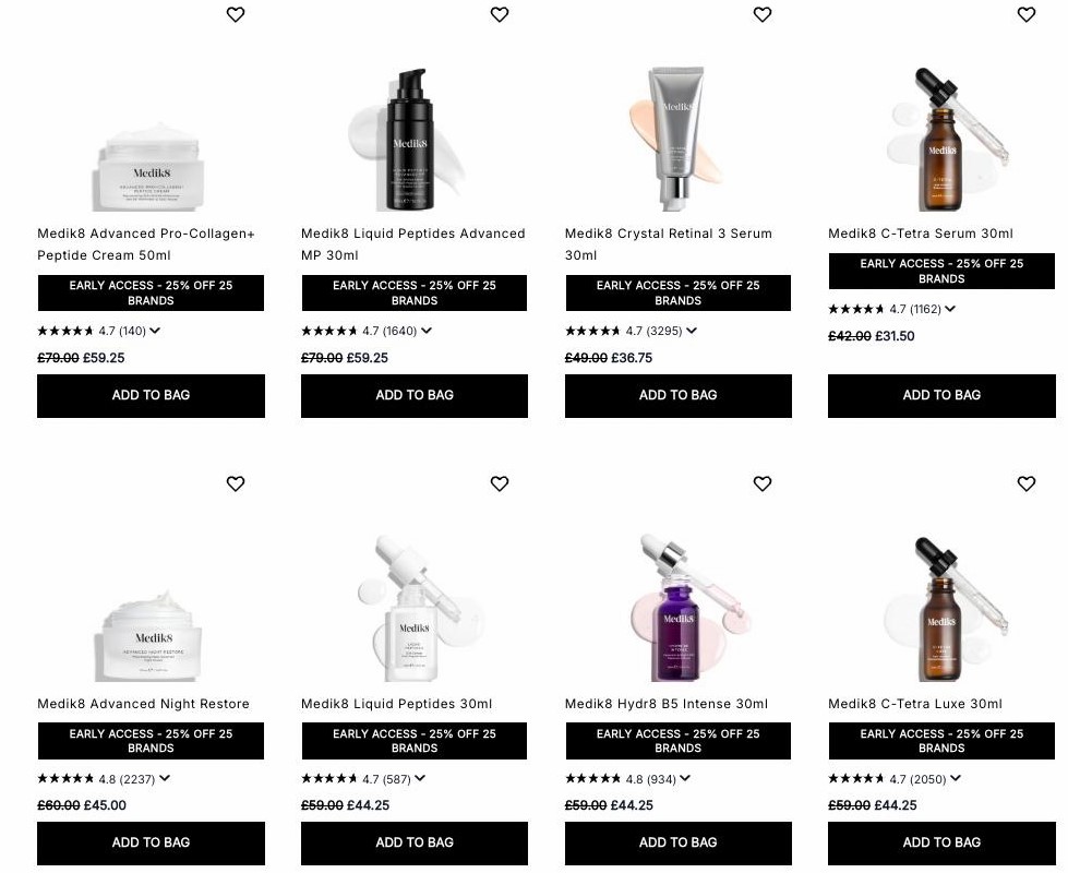 25% off Medik8 at Cult Beauty