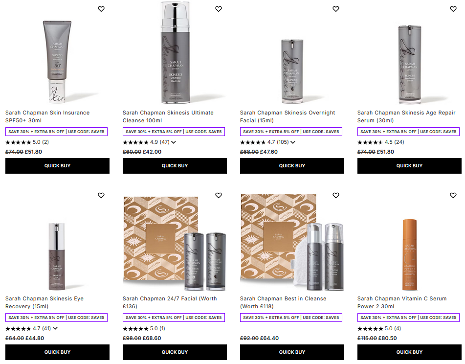 30% off Sarah Chapman at Lookfantastic