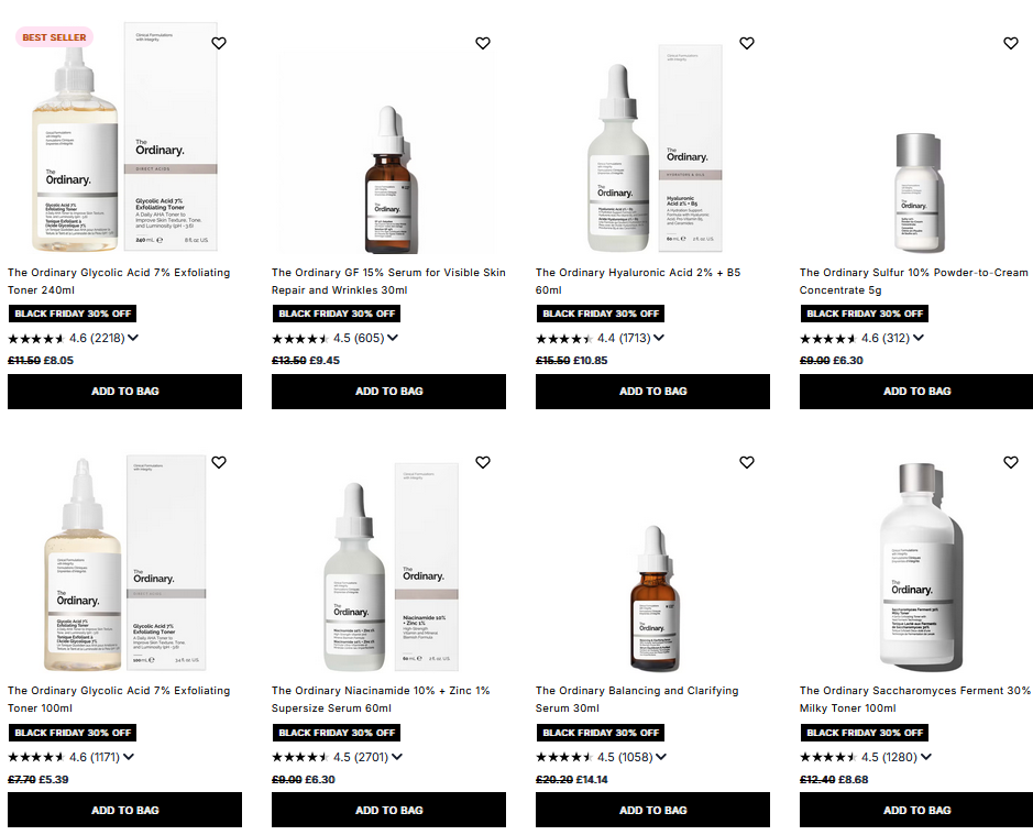 30% off The Ordinary at Cult Beauty