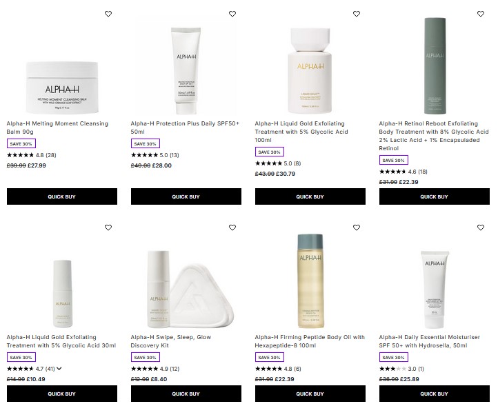 30% off Alpha-H at Lookfantastic