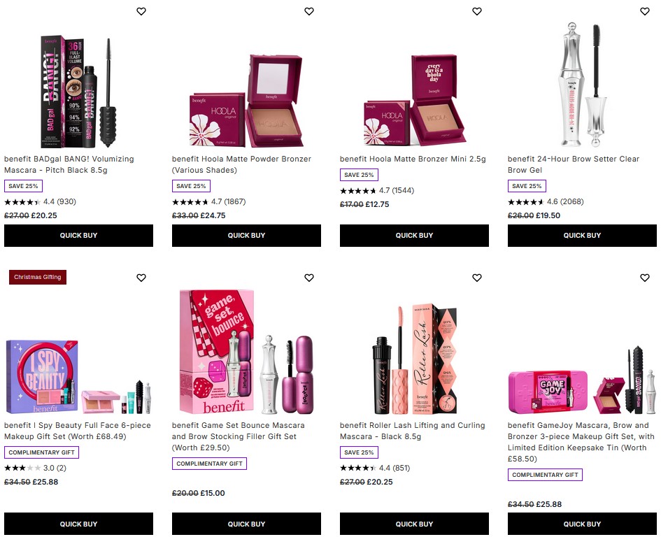 25% off Benefit at Lookfantastic