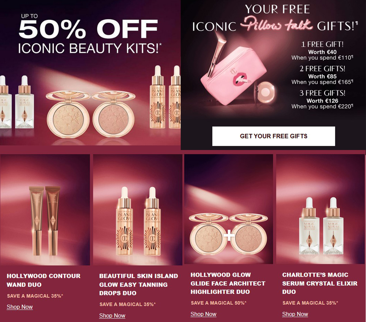 Up to 50% off Black Friday sale at Charlotte Tilbury