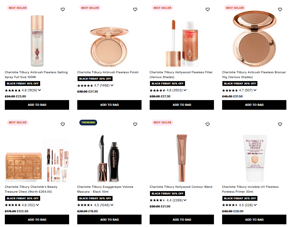 30% off Charlotte Tilbury at Cult Beauty