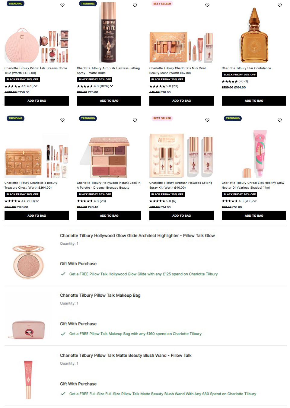 20% off Charlotte Tilbury at Cult Beauty + free gifts
