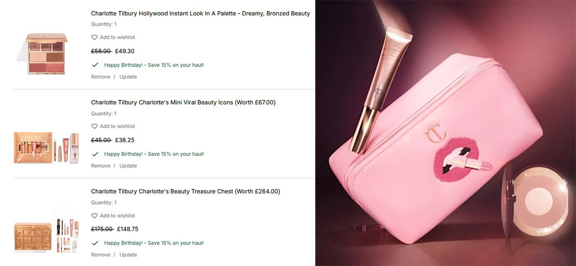 15% off Charlotte Tilbury at Cult Beauty