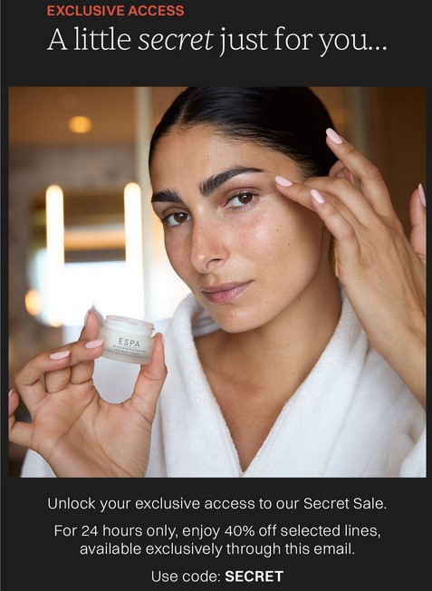 40% off selected at ESPA