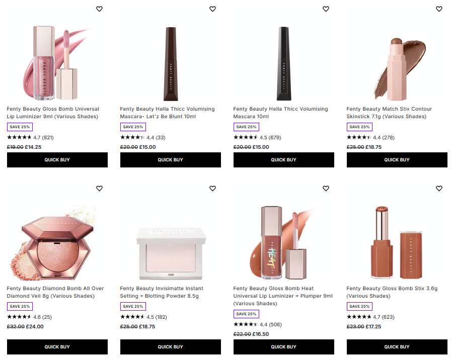 25% off Fenty Beauty at Lookfantastic