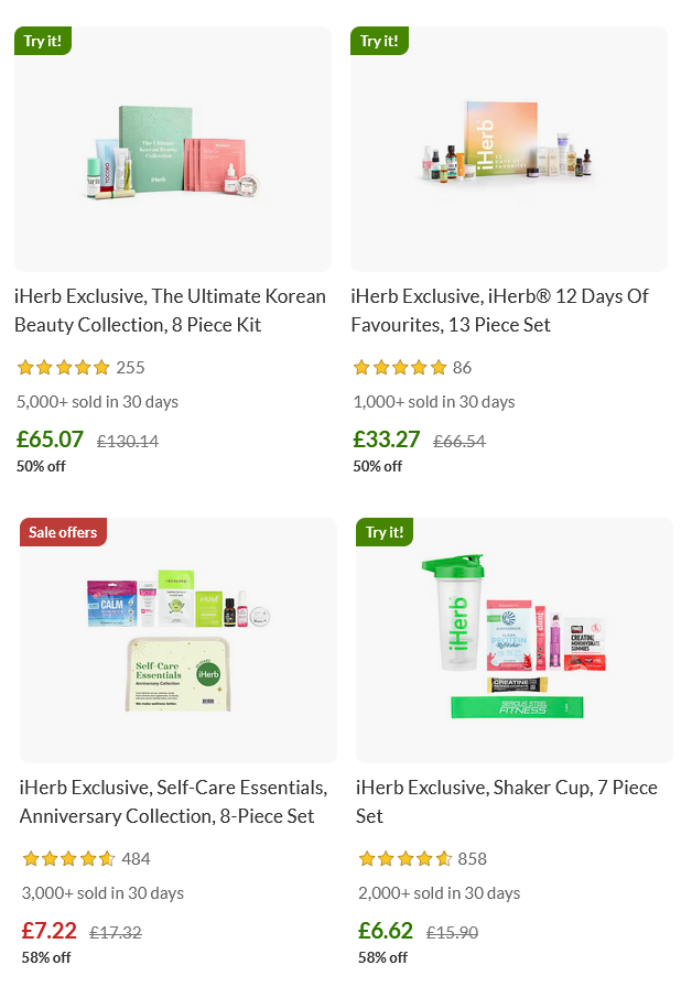 Up to 58% iHerb Sets
