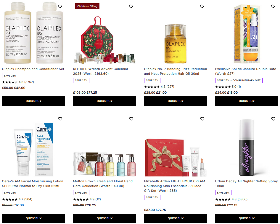 25% off selected at Lookfantastic