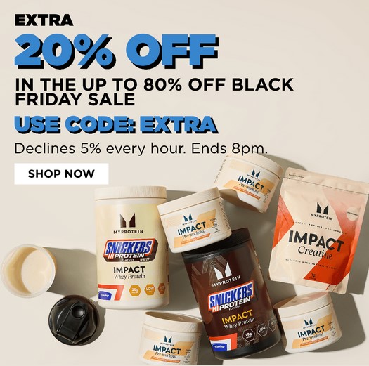 Extra 20% off in the up to 80% off Black Friday sale