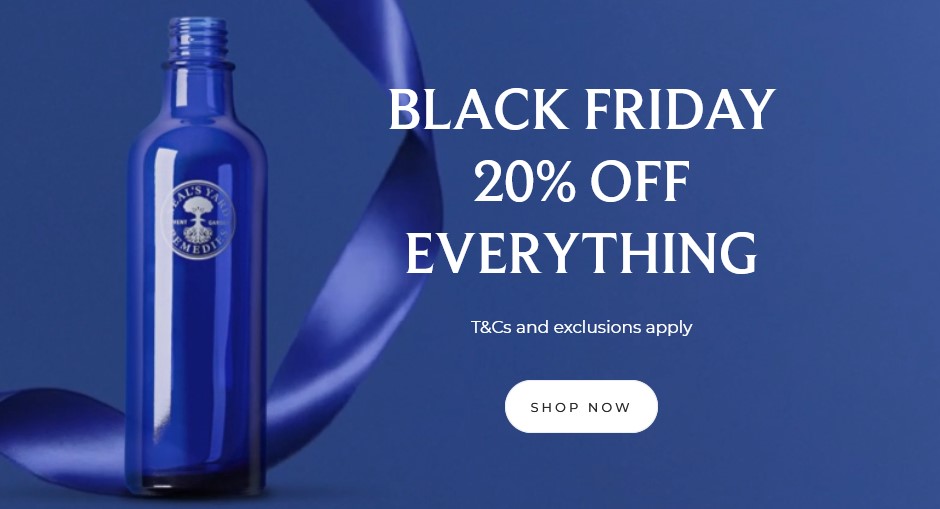 Black Friday sale at Neal's Yard Remedies: 20% off everything