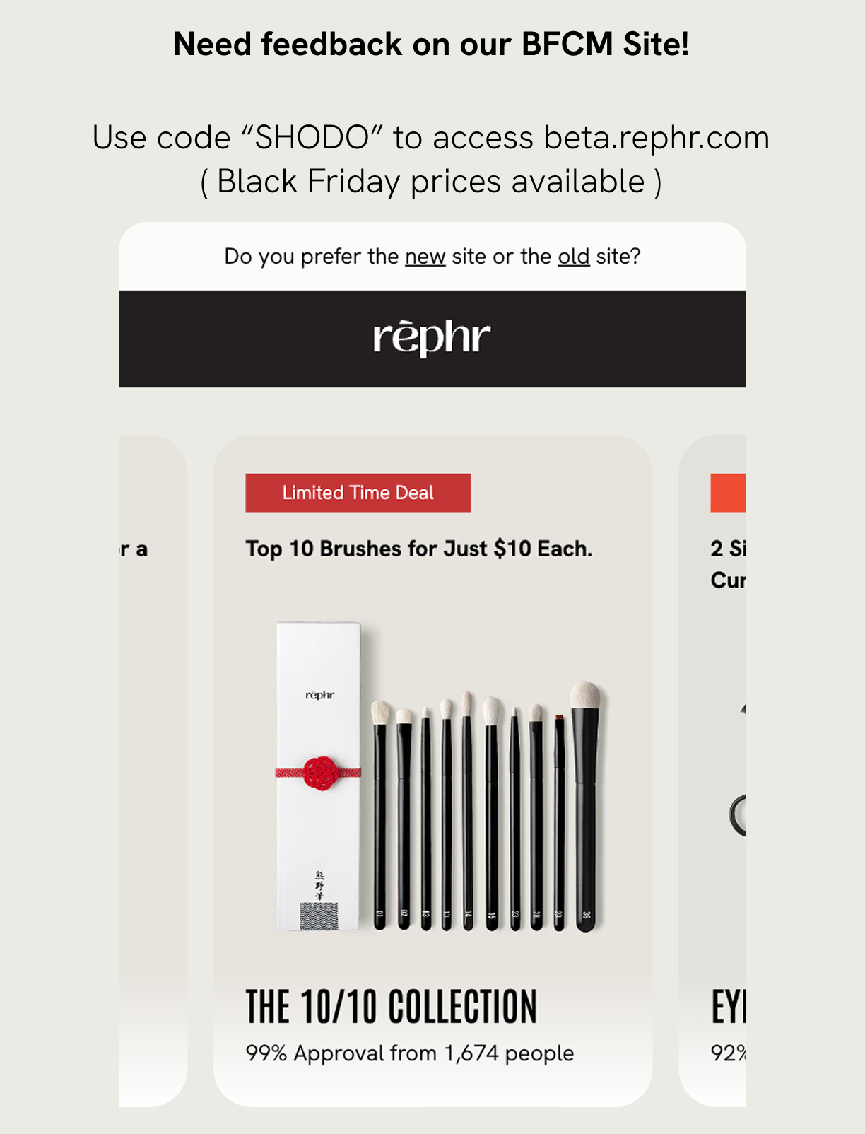 Use code SHODO to access beta.rephr.com (Black Friday prices available) Use code SHODO to access beta.rephr.com (Black Friday prices available)