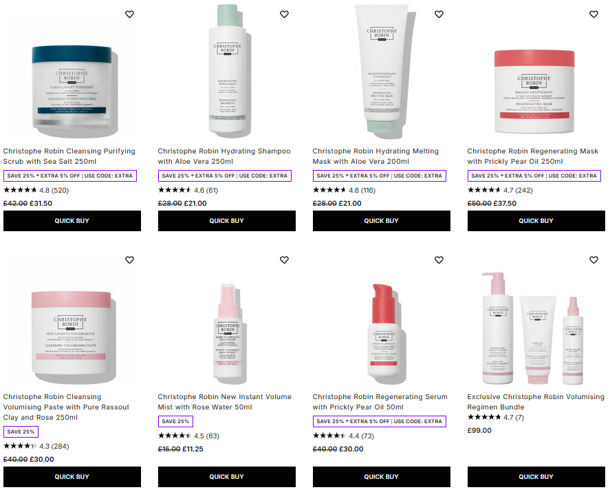 25% off Christophe Robin at Lookfantastic