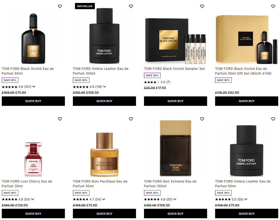 30% off Tom Ford at Lookfantastic 