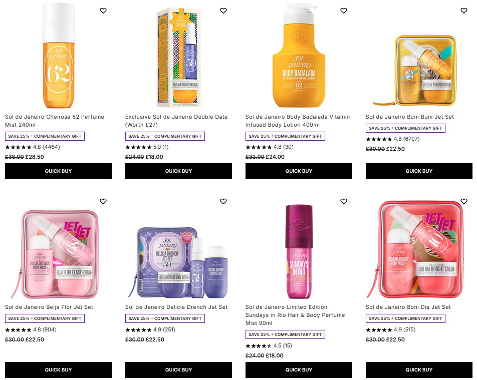25% off selected Sol de Janeiro at Lookfantastic