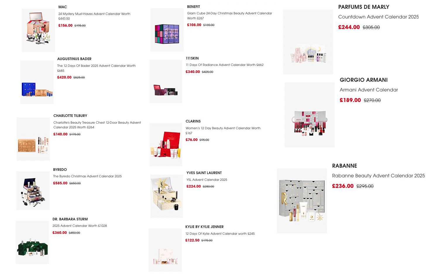 Beauty Advent Calendar discounts at Selfridges