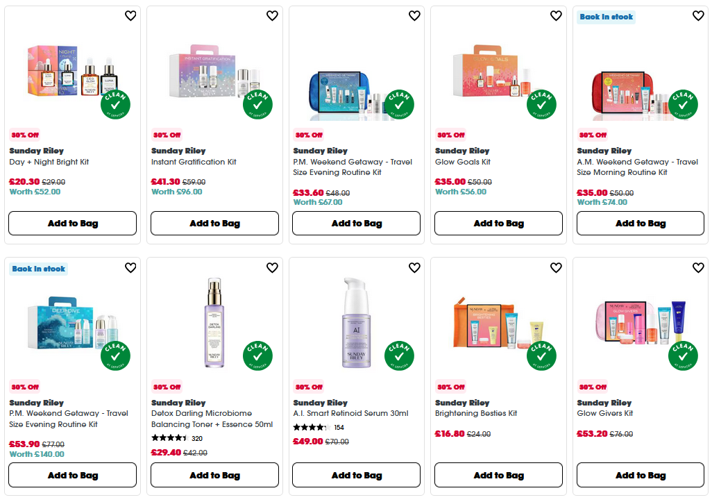 30% off Sunday Riley at Sephora UK