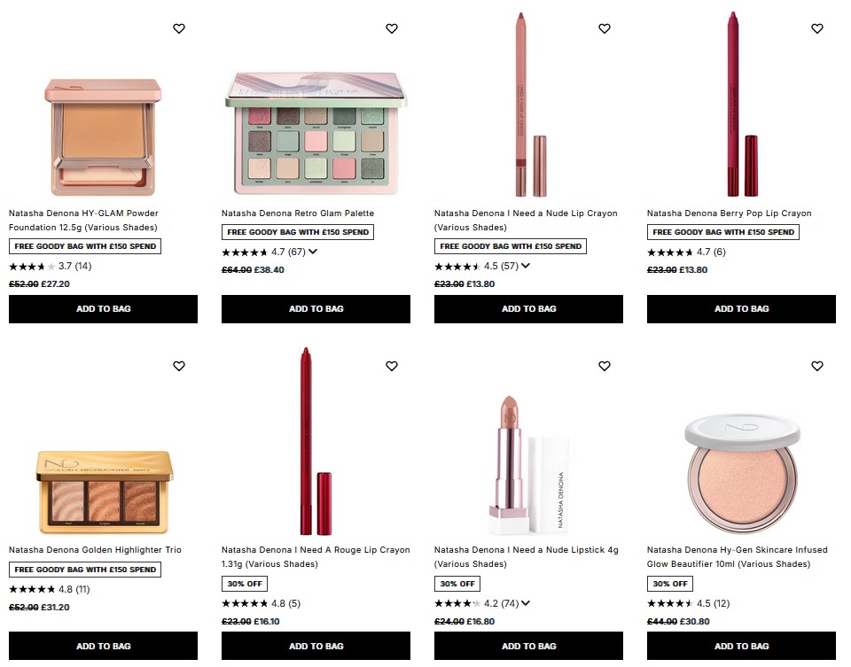 Up to 40% off Natasha Denona at Cult Beauty