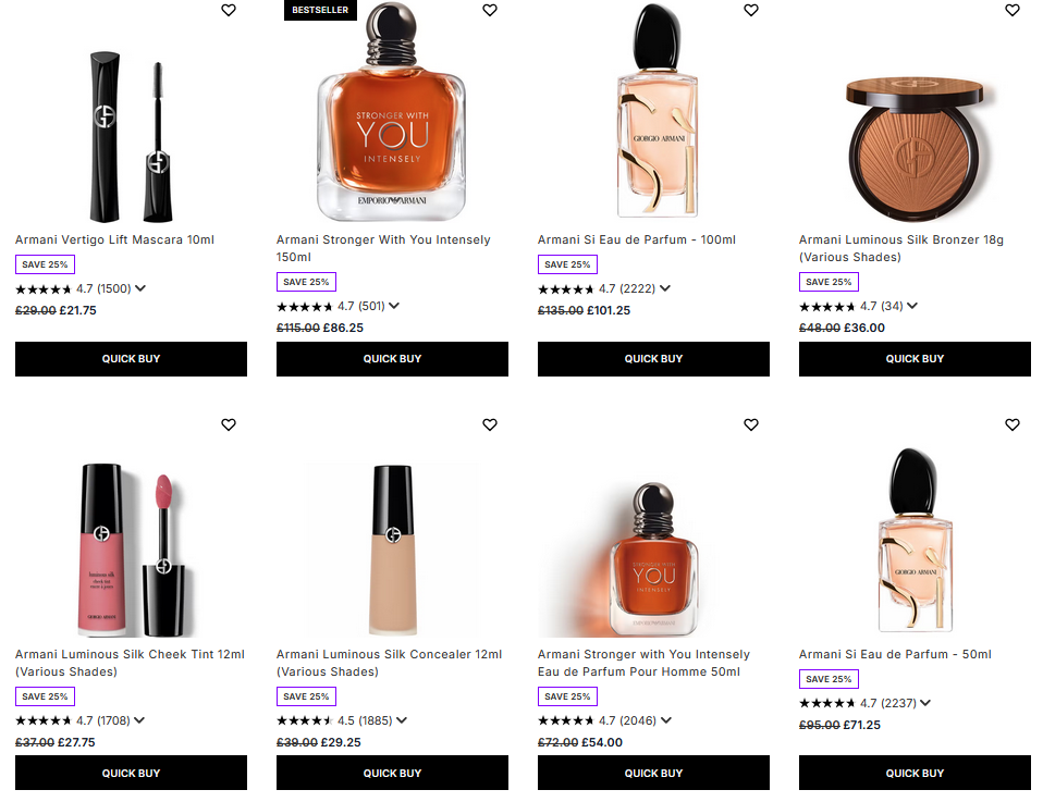 25% off Armani at Lookfantastic 25% off Armani at Lookfantastic