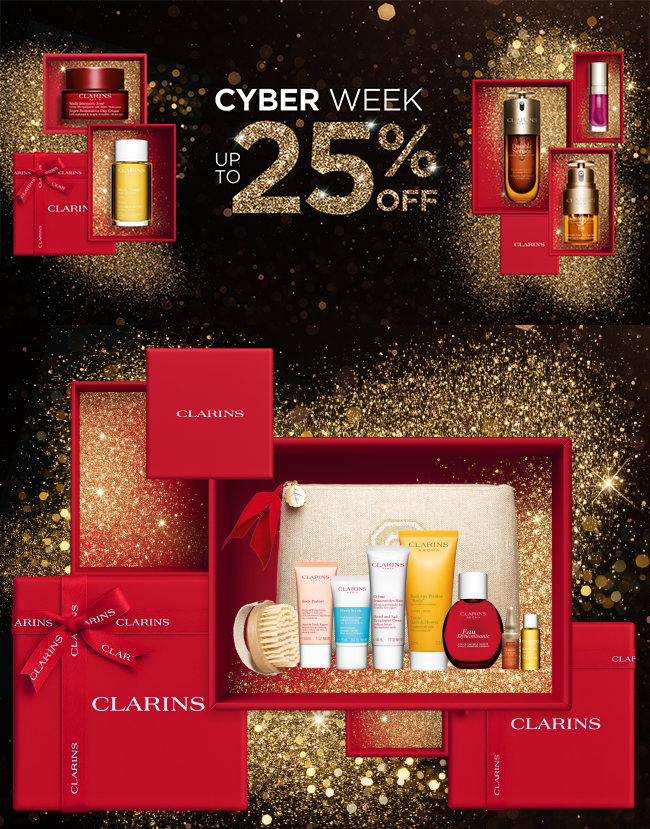 20% off on all orders or 25% off on orders over £100 at Clarins