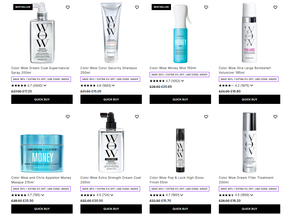 30% off Color Wow at Lookfantastic