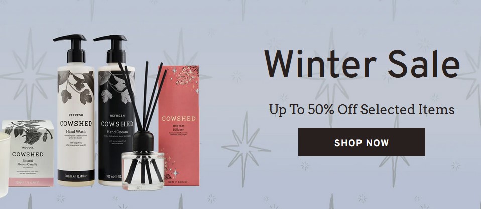 Up to 50% off sale at Cowshed