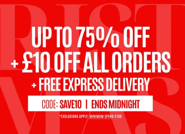 Up to 75% off sale at Debenhams