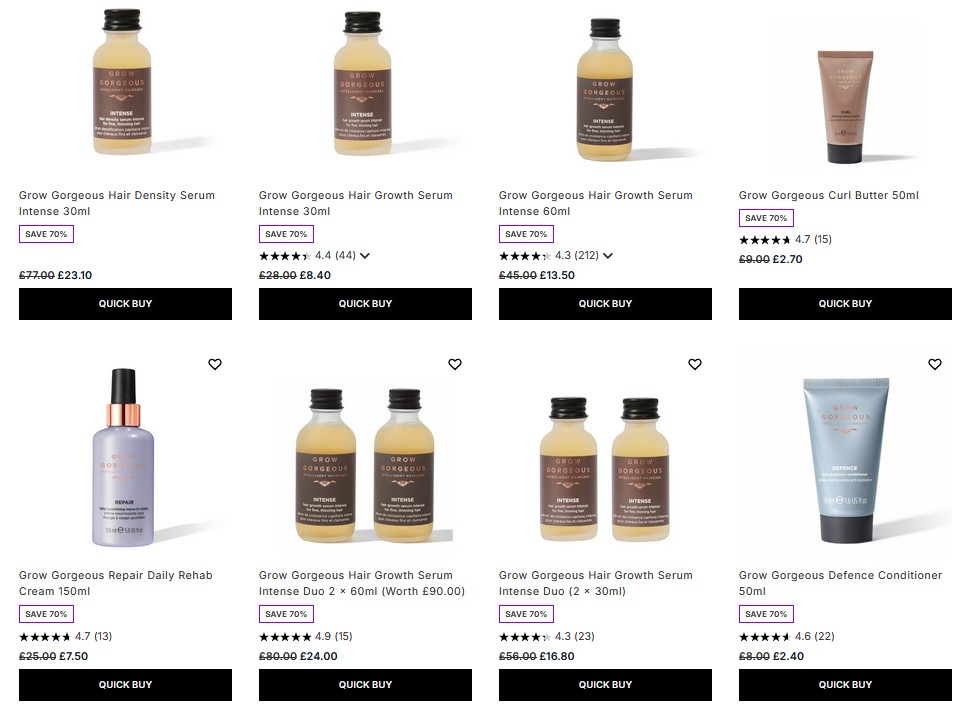 Up to 70% off Grow Gorgeous at Lookfantastic