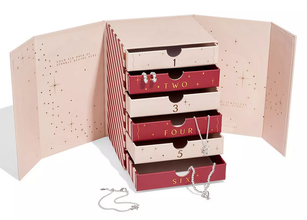 Joma Jewellery 6 Days Of Sparkle Advent Calendar , Silver Plated