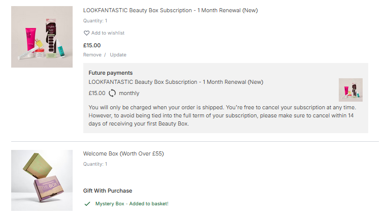 Lookfantastic Beauty Box Lookfantastic Beauty Box